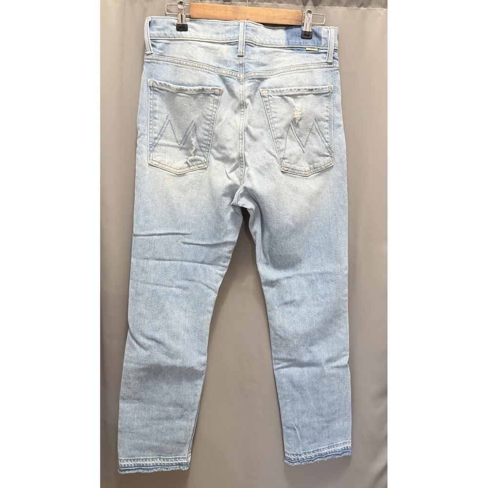 MOTHER Superior High Waisted Hiker Hover Jeans Undone Hem On my Knees Sz 32 - Picture 5 of 16